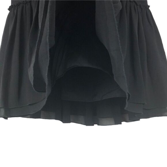 Banana Republic shirred drop waist skirt, size 4, black, lined, side zipper - Picture 4 of 8